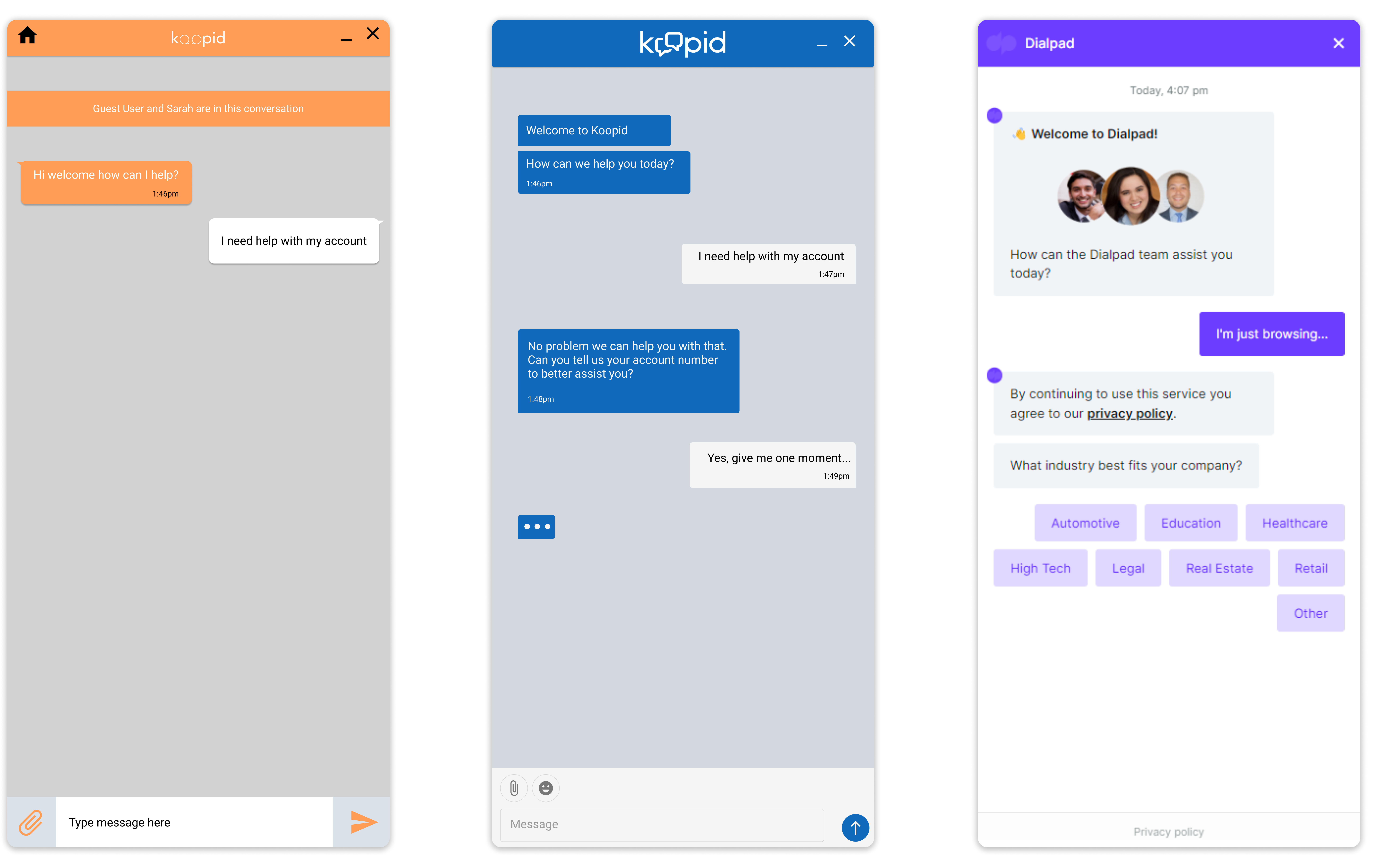 Dialpad chatbot interface