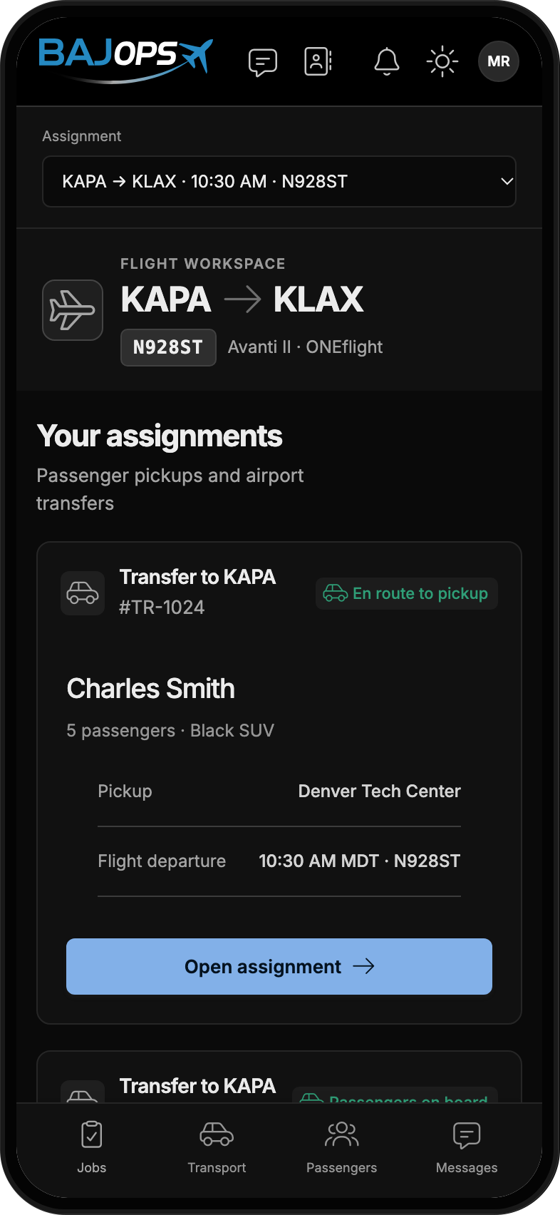 Ground transport product view